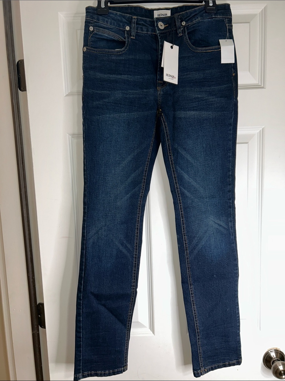 Hudson Jeans Kids Dark Blue slim Straight-Leg Jeans